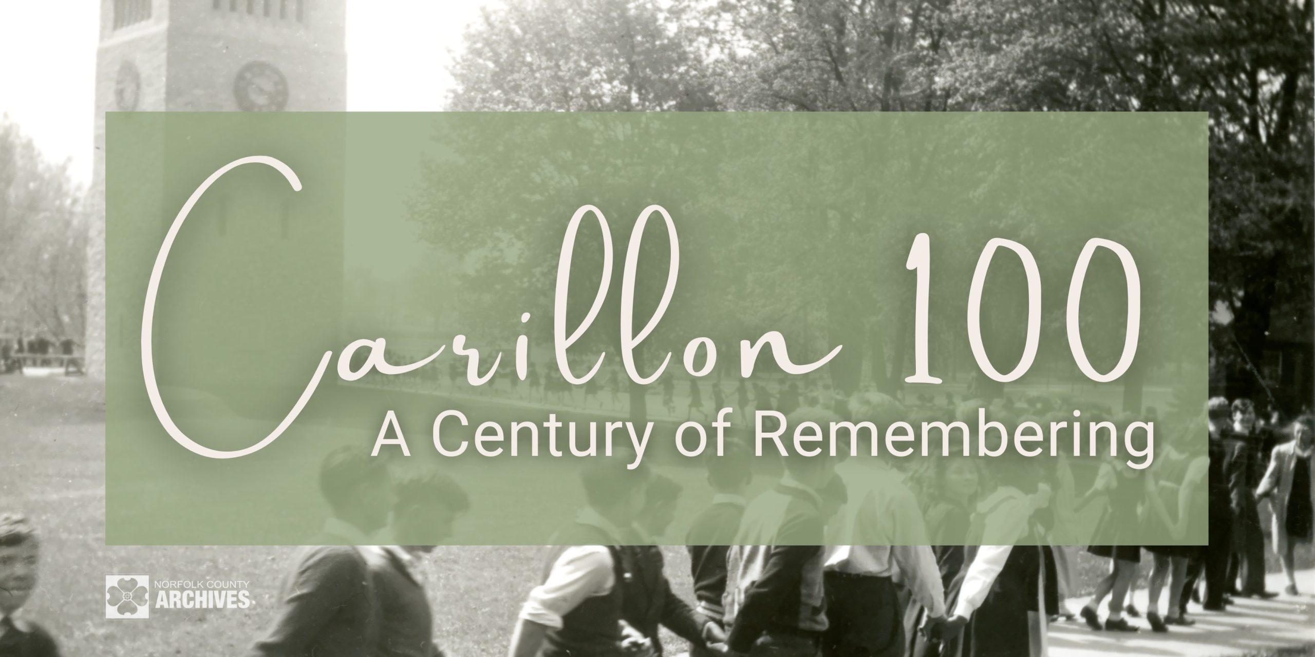 Black and White Photo advertising an archival exhibit of the Norfolk Old Boys and Girls Reunion: 100 Years