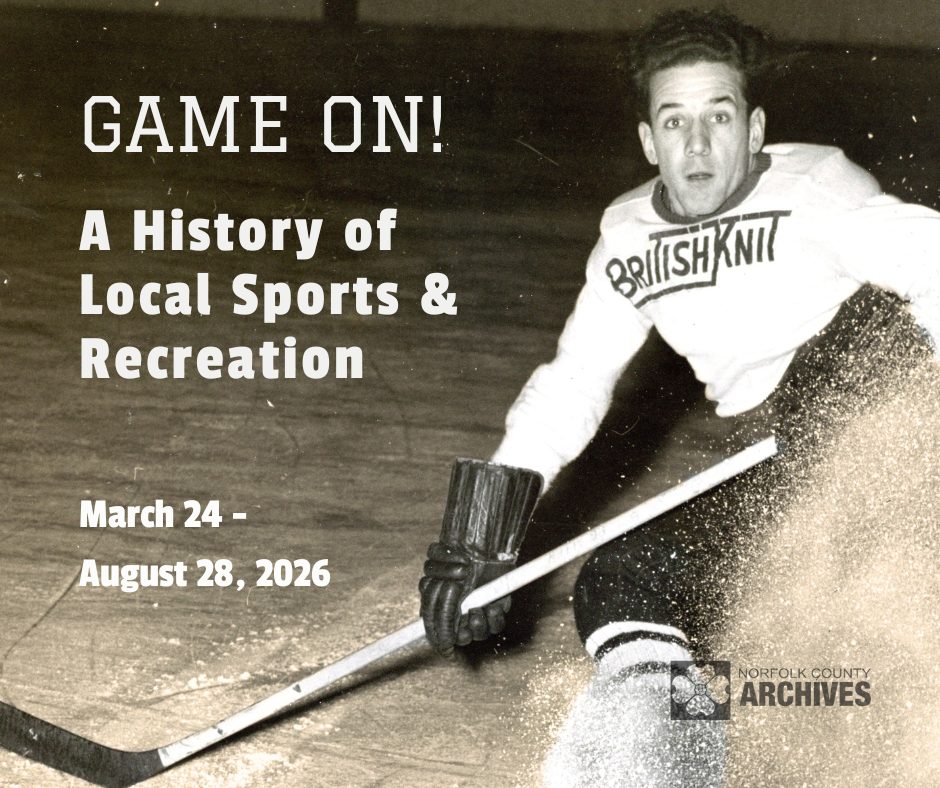 Black and White Photo advertising an archival exhibit of the Norfolk Old Boys and Girls Reunion: 100 Years
